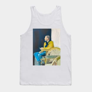 Man, Sitting At A Cafe Tank Top